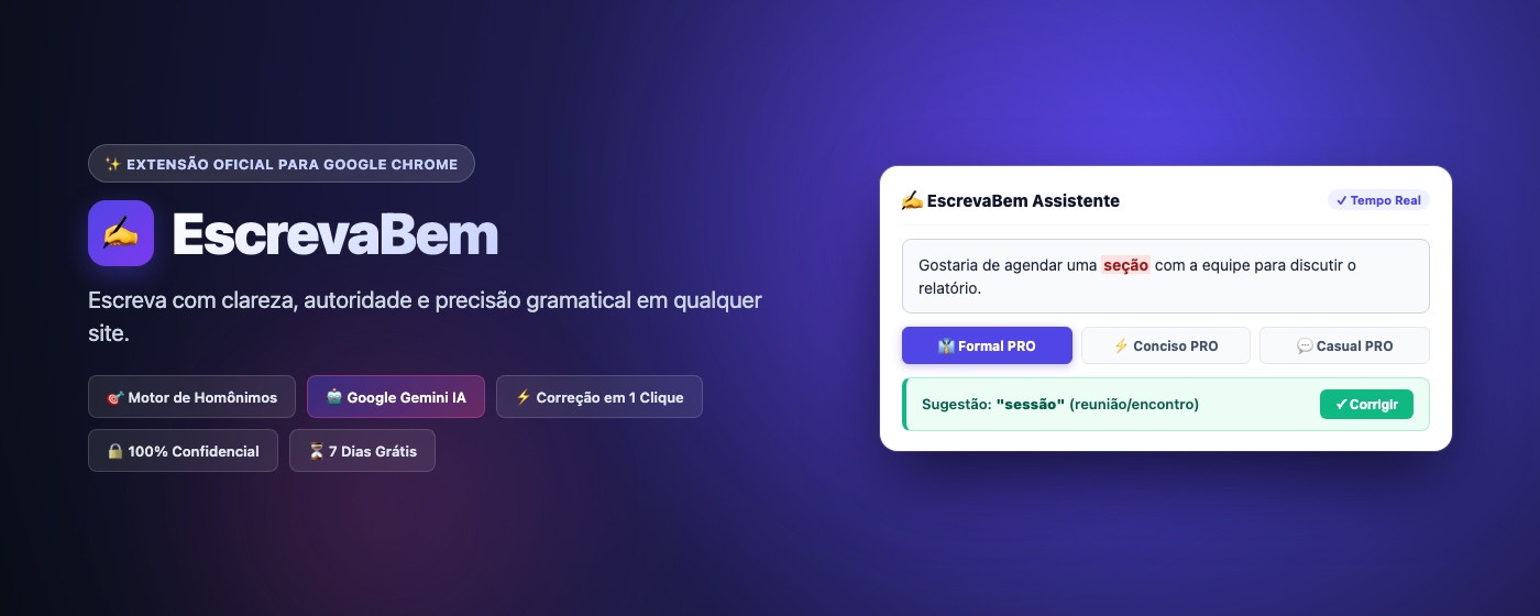 EscrevaBem: conheça o corretor de português com IA para Google Chrome